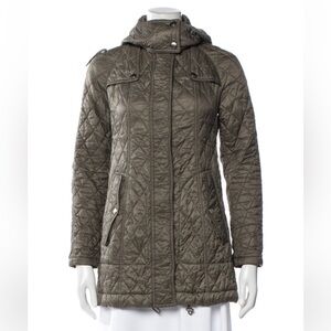 Authentic BURBERRY Britt Women’s Parka Coat Military Green Grey XS Extra Small